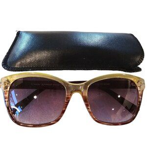 Cateye Runway Sunwear‎ Sunglasses Cream Purple Lenses Retro Mod RS639 Khaki